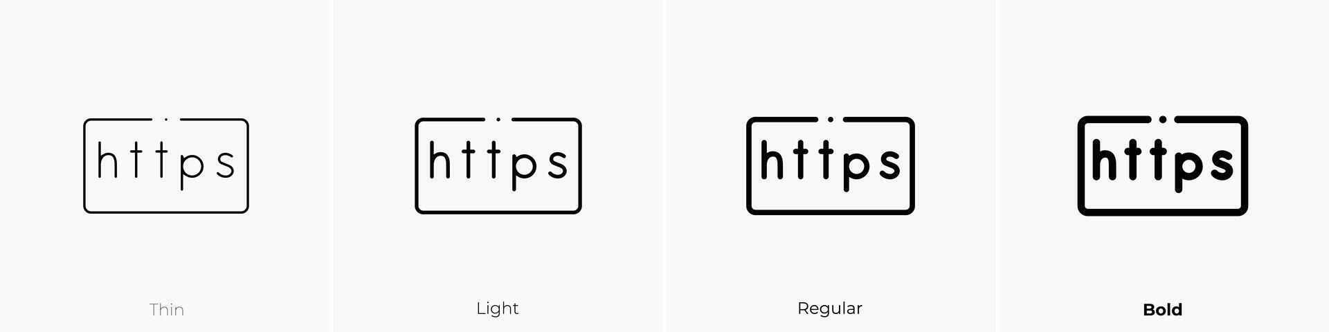 https icon. Thin, Light, Regular And Bold style design isolated on white background vector