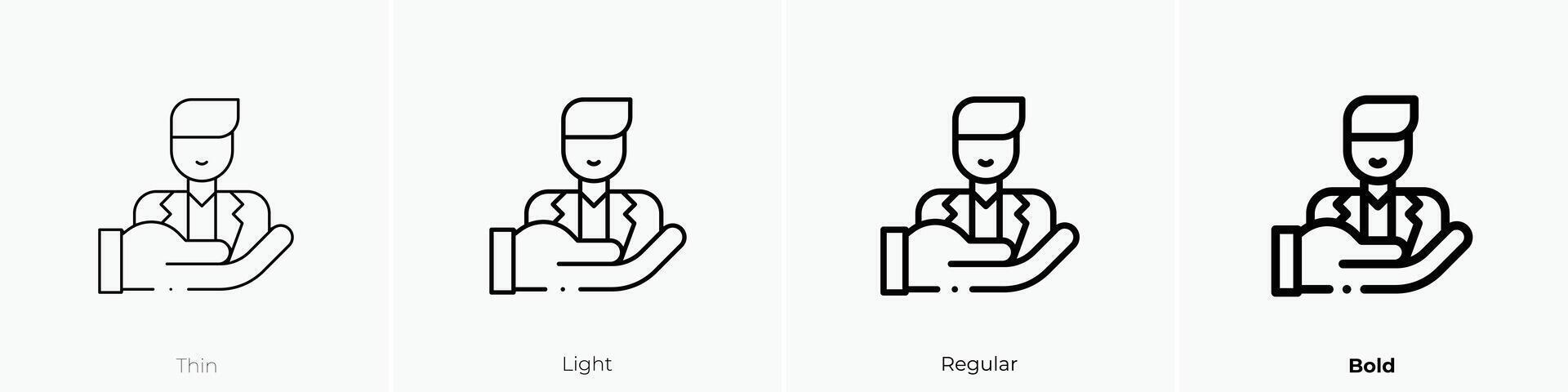 human resources icon. Thin, Light, Regular And Bold style design isolated on white background vector