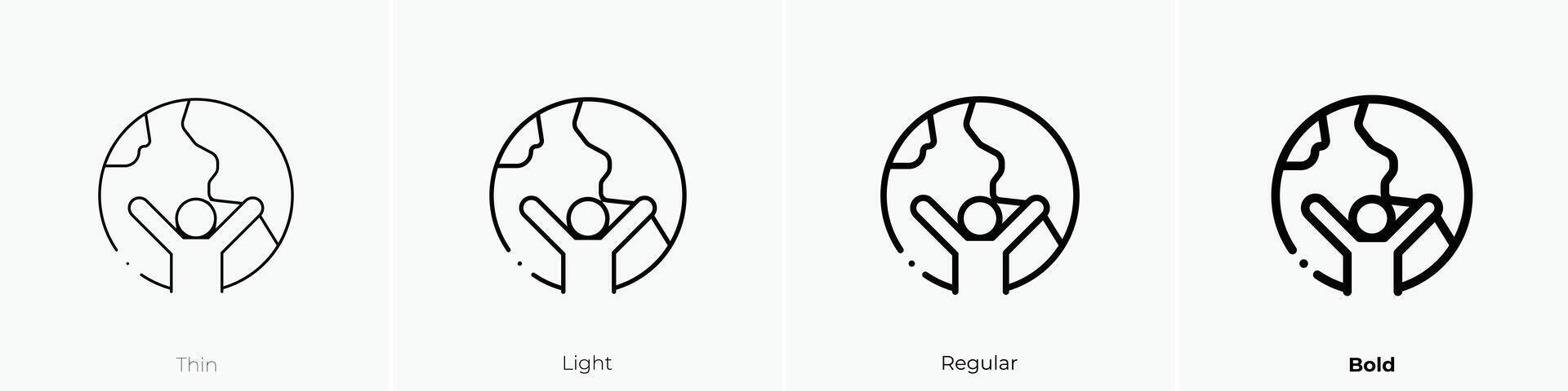 human icon. Thin, Light, Regular And Bold style design isolated on white background vector