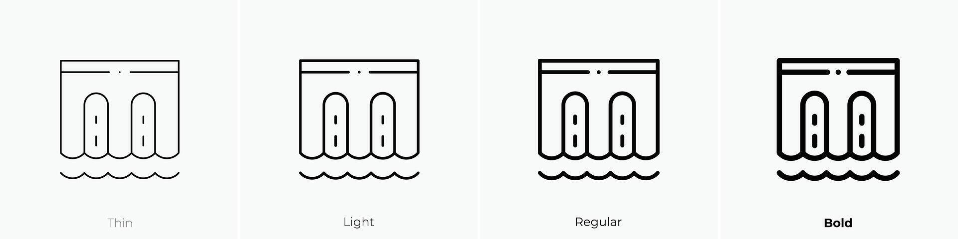 hydro power icon. Thin, Light, Regular And Bold style design isolated on white background vector