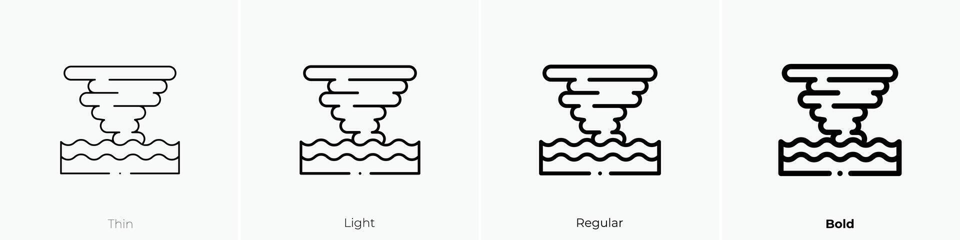 hurricane icon. Thin, Light, Regular And Bold style design isolated on white background vector
