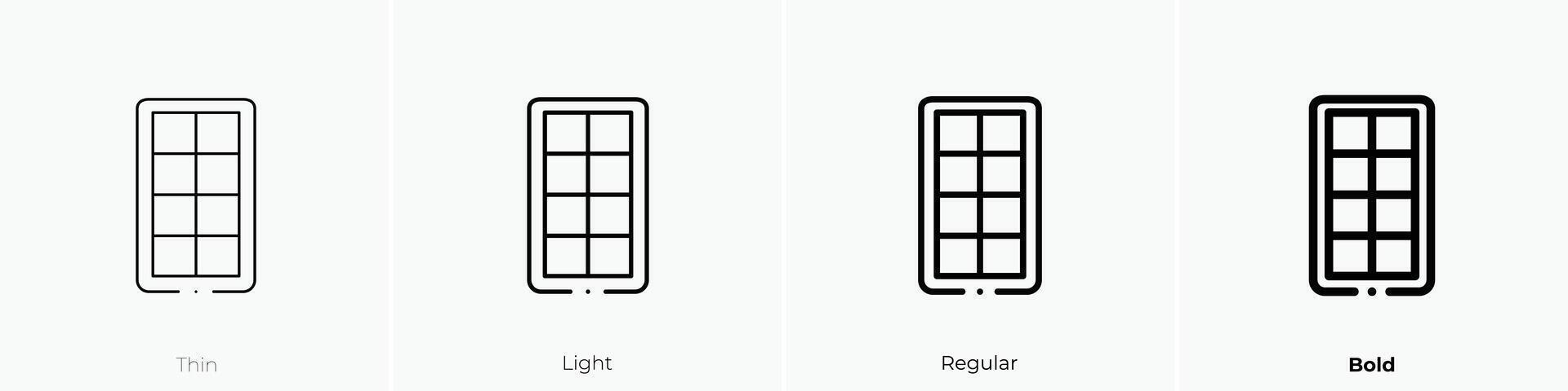 ice cube tray icon. Thin, Light, Regular And Bold style design isolated on white background vector