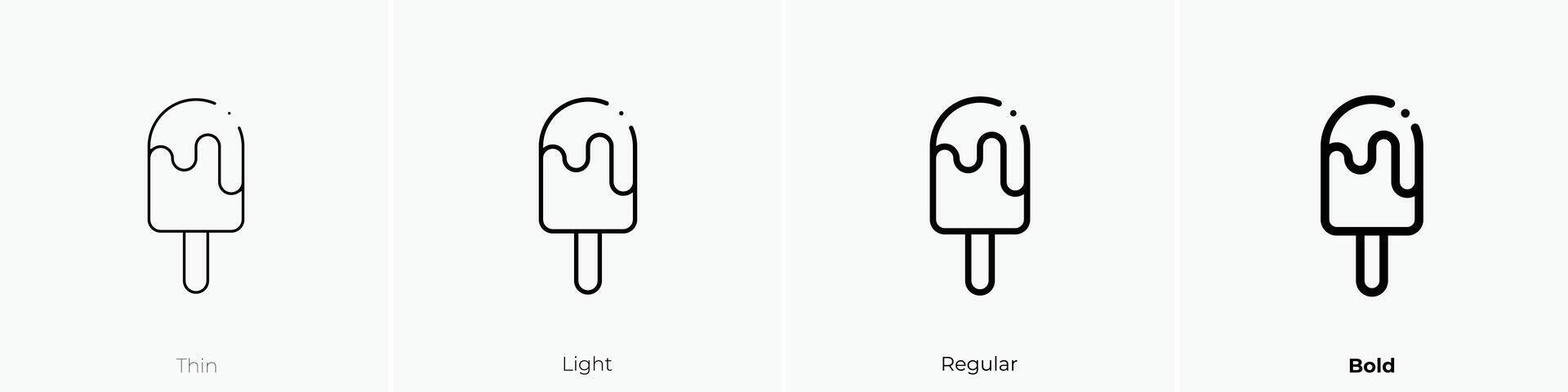 ice pop icon. Thin, Light, Regular And Bold style design isolated on white background vector