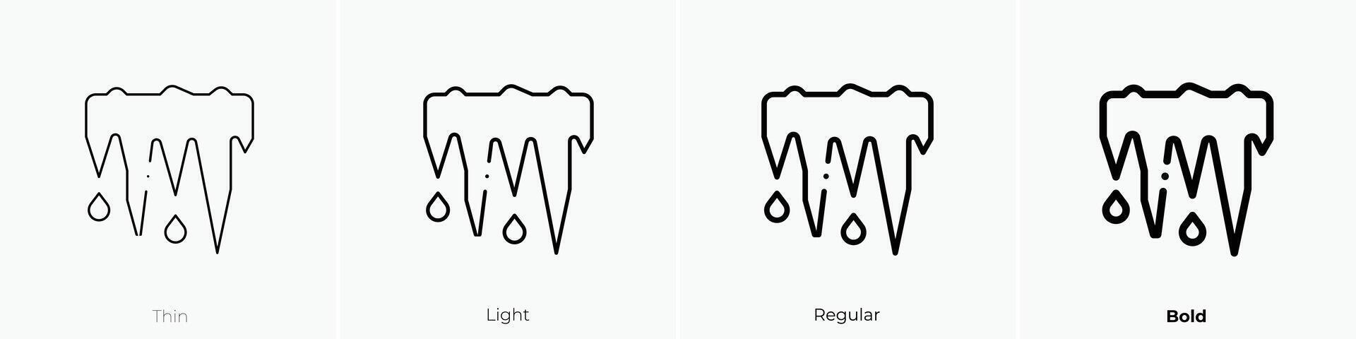 icicles icon. Thin, Light, Regular And Bold style design isolated on white background vector