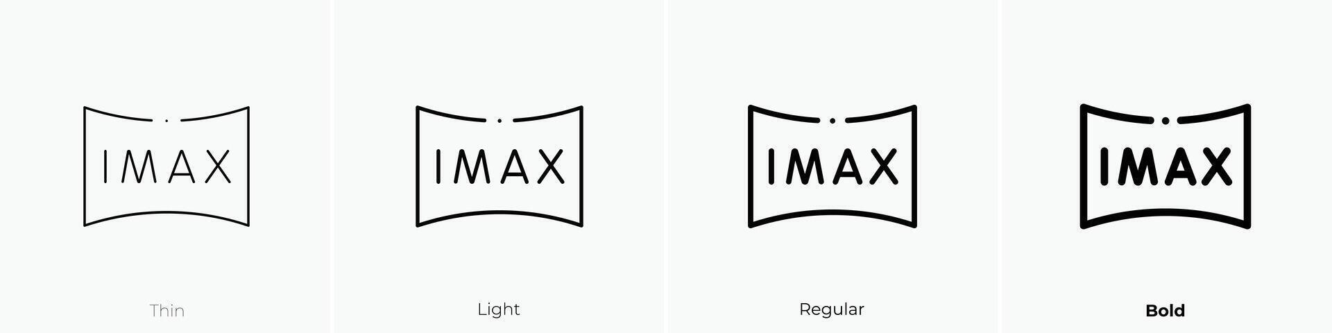 imax icon. Thin, Light, Regular And Bold style design isolated on white background vector