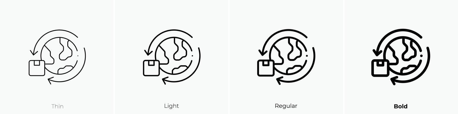 import icon. Thin, Light, Regular And Bold style design isolated on white background vector