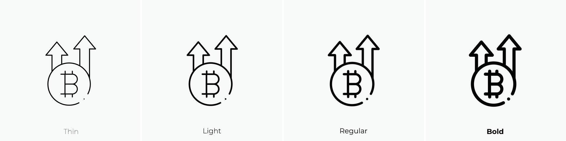 increase icon. Thin, Light, Regular And Bold style design isolated on white background vector