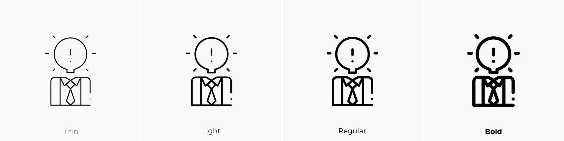 idea icon. Thin, Light, Regular And Bold style design isolated on white background vector