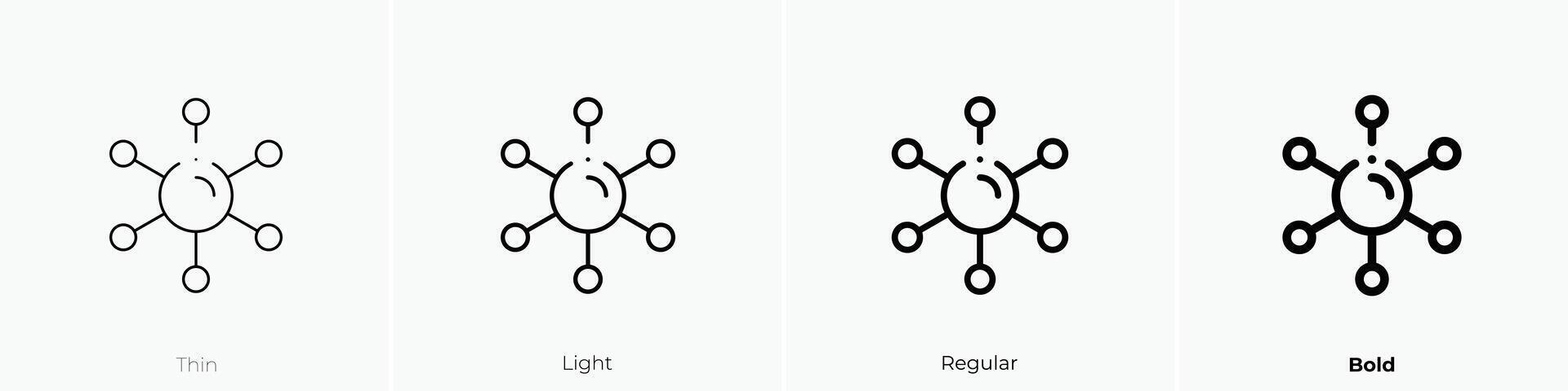 influence icon. Thin, Light, Regular And Bold style design isolated on white background vector