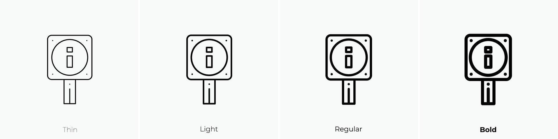 info icon. Thin, Light, Regular And Bold style design isolated on white background vector