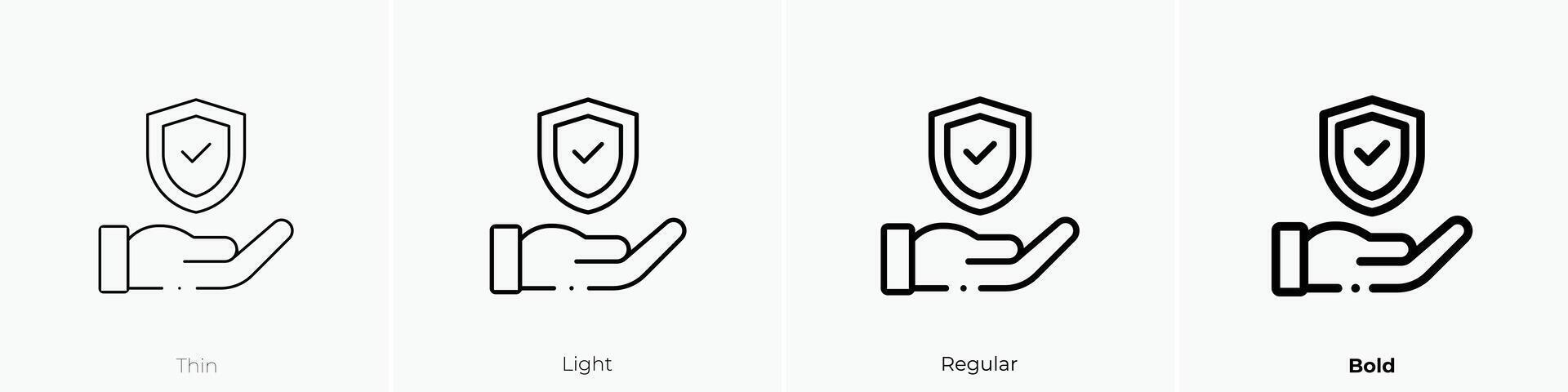 insurance icon. Thin, Light, Regular And Bold style design isolated on white background vector