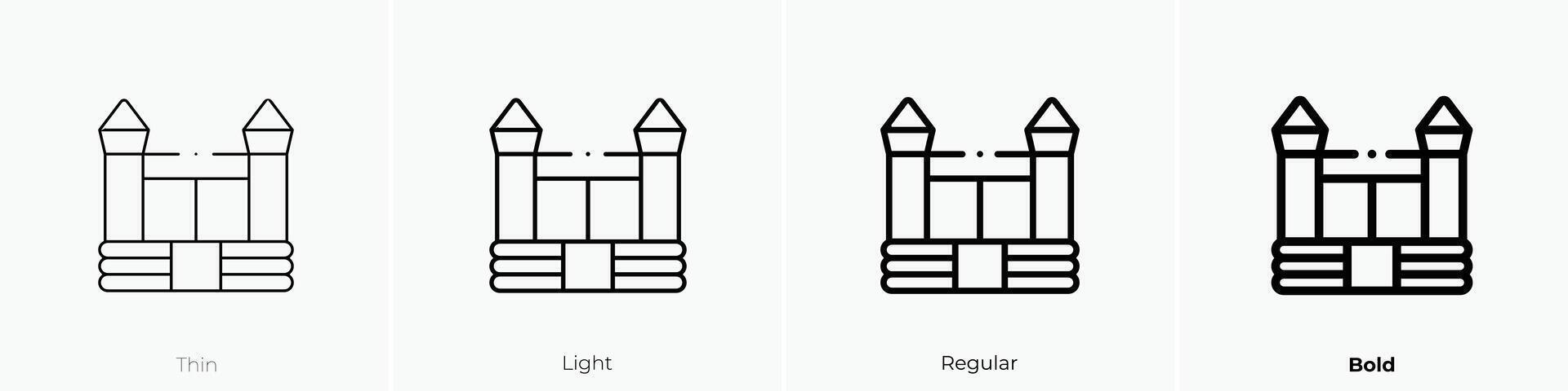 inflatable castle icon. Thin, Light, Regular And Bold style design isolated on white background vector