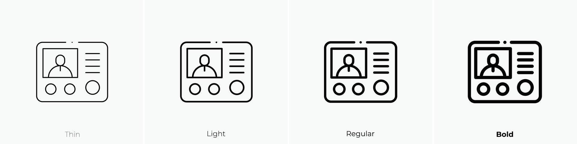 intercom icon. Thin, Light, Regular And Bold style design isolated on white background vector