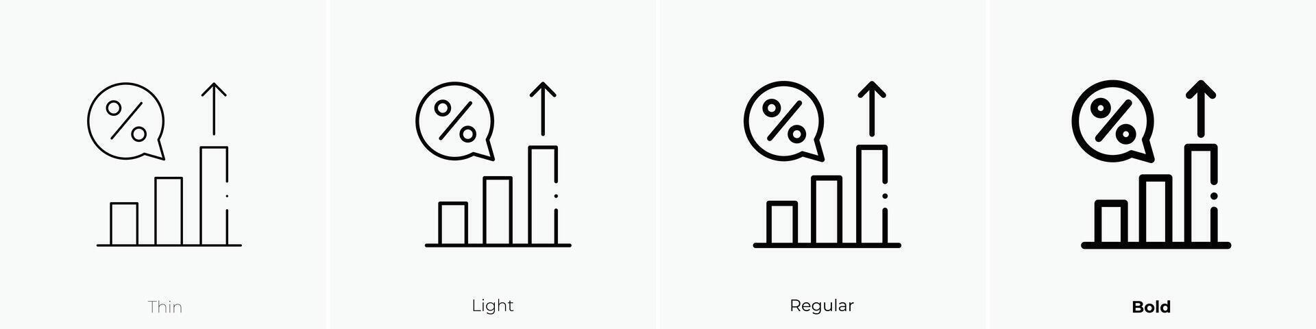 interest rate icon. Thin, Light, Regular And Bold style design isolated on white background vector