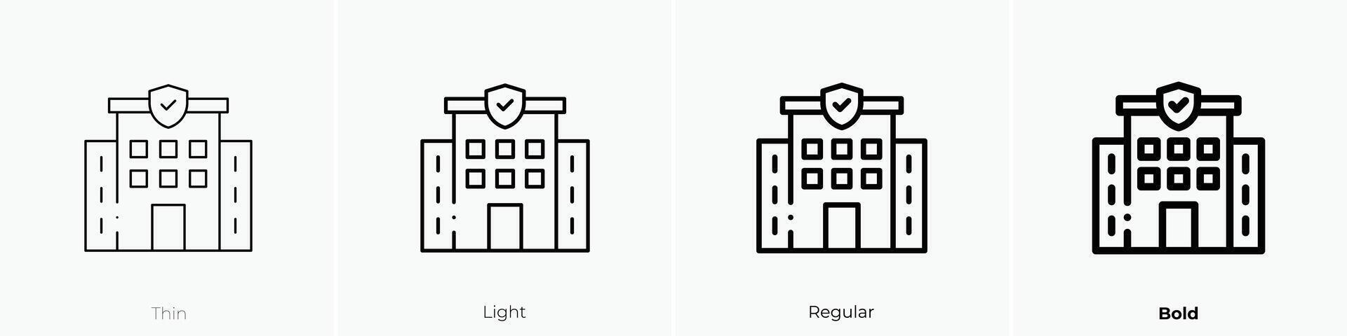 insurance company icon. Thin, Light, Regular And Bold style design isolated on white background vector