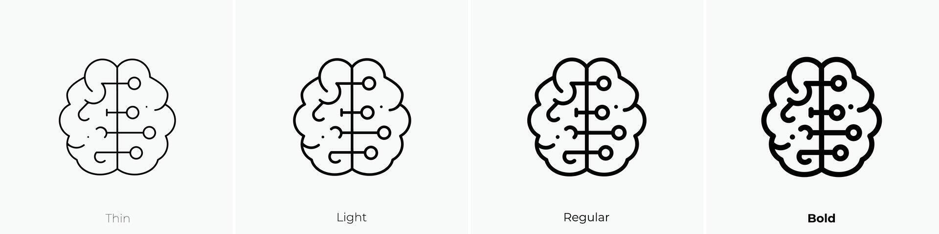 intelligence icon. Thin, Light, Regular And Bold style design isolated on white background vector