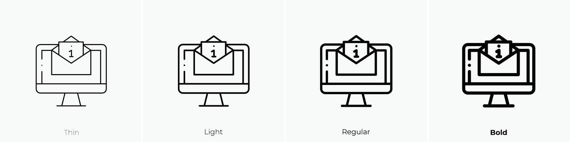 information icon. Thin, Light, Regular And Bold style design isolated on white background vector