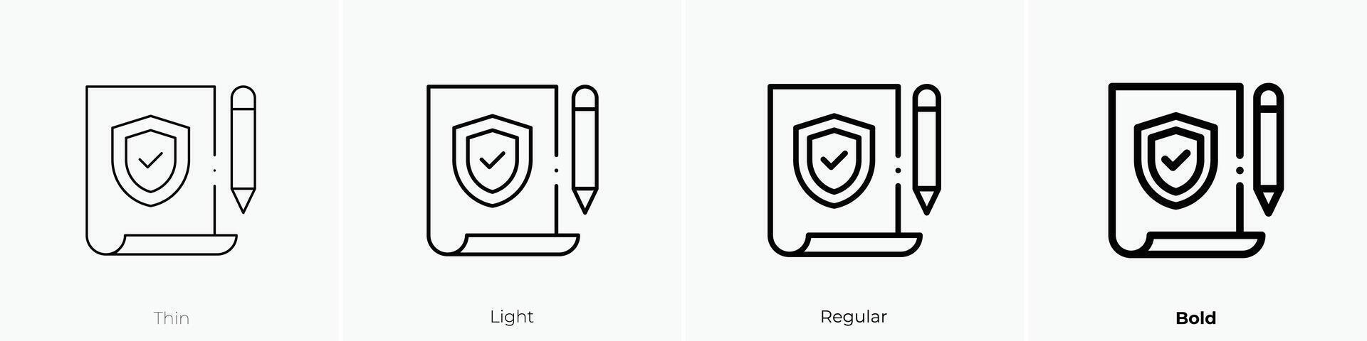 insurance icon. Thin, Light, Regular And Bold style design isolated on white background vector