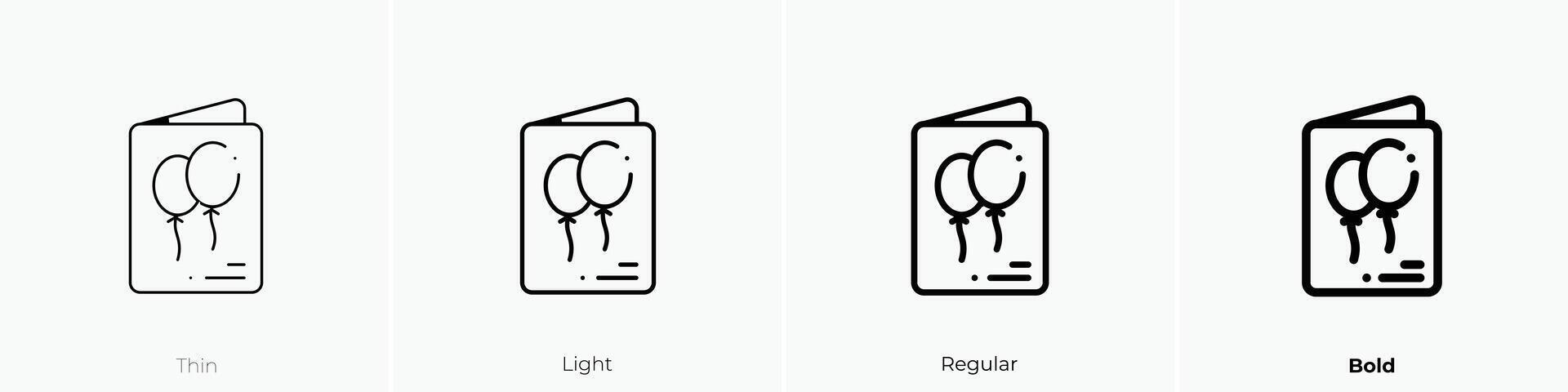 invitation icon. Thin, Light, Regular And Bold style design isolated on white background vector