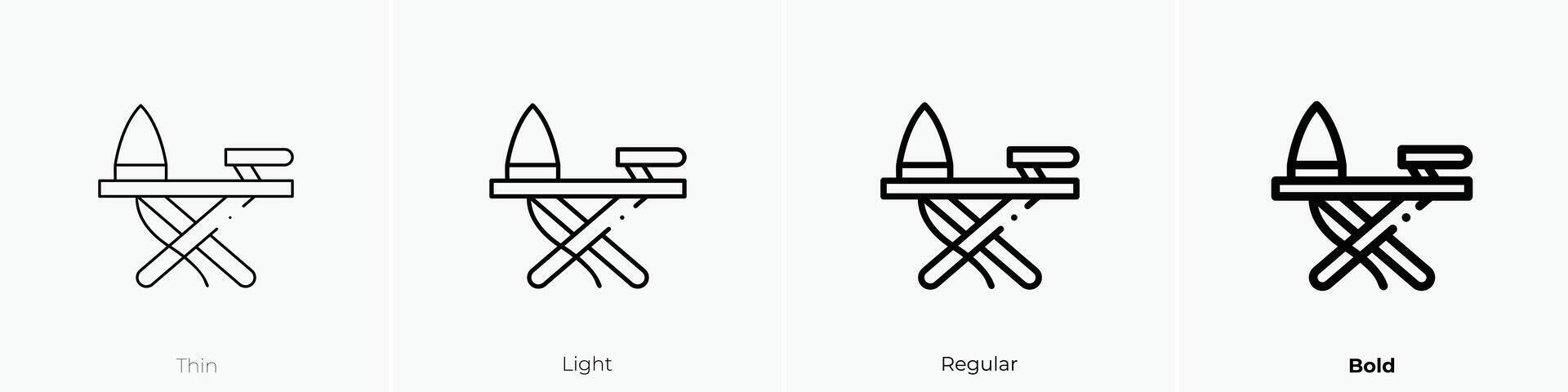 iron board icon. Thin, Light, Regular And Bold style design isolated on white background vector