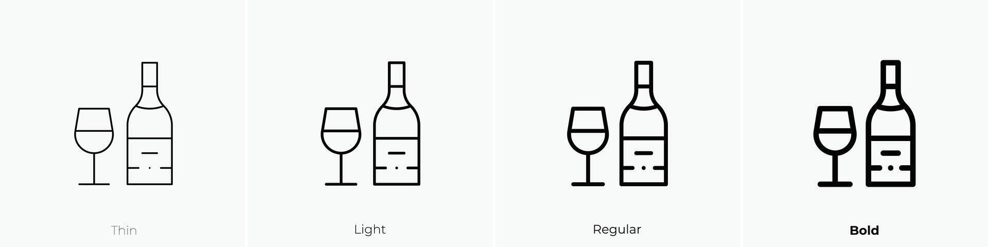 italian wine icon. Thin, Light, Regular And Bold style design isolated on white background vector