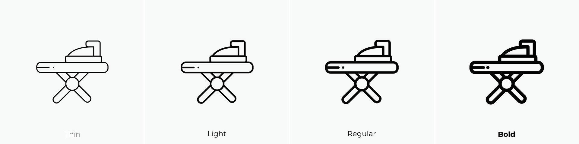 ironing icon. Thin, Light, Regular And Bold style design isolated on white background vector