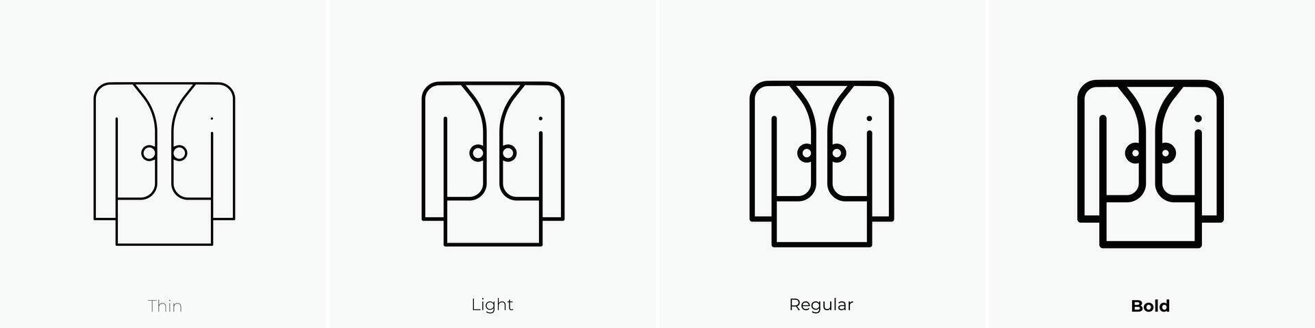 jacket icon. Thin, Light, Regular And Bold style design isolated on white background vector