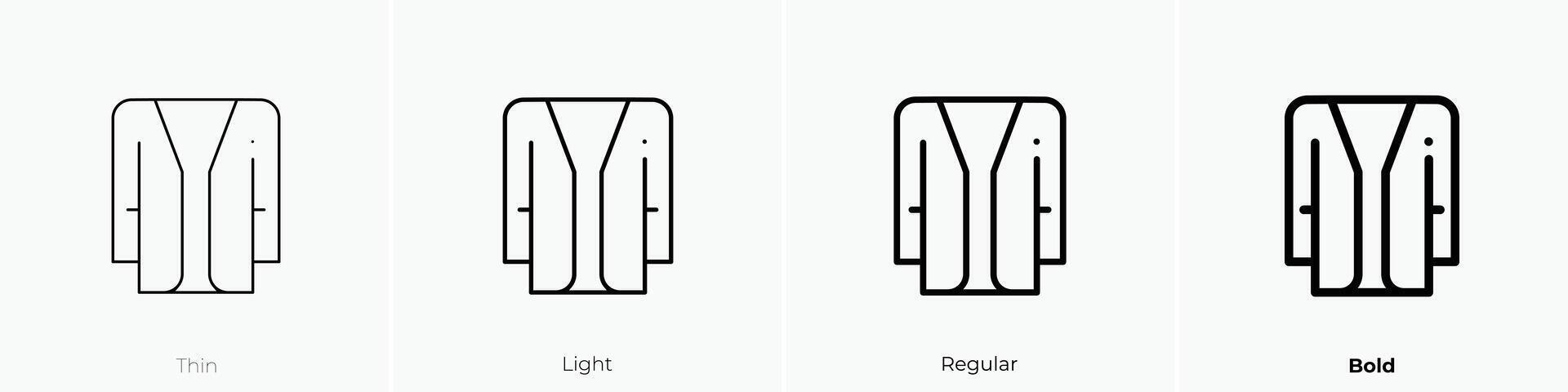 jacket icon. Thin, Light, Regular And Bold style design isolated on white background vector