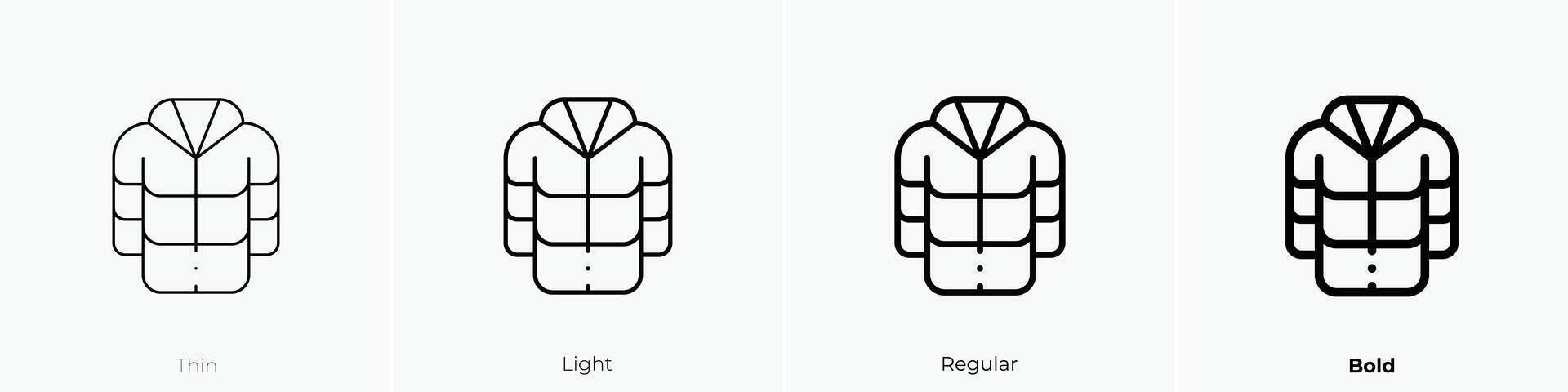 jacket icon. Thin, Light, Regular And Bold style design isolated on white background vector