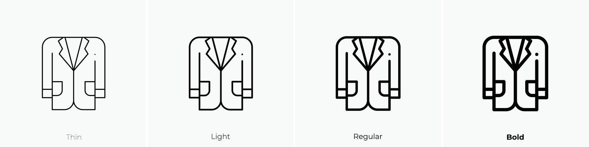 jacket icon. Thin, Light, Regular And Bold style design isolated on white background vector