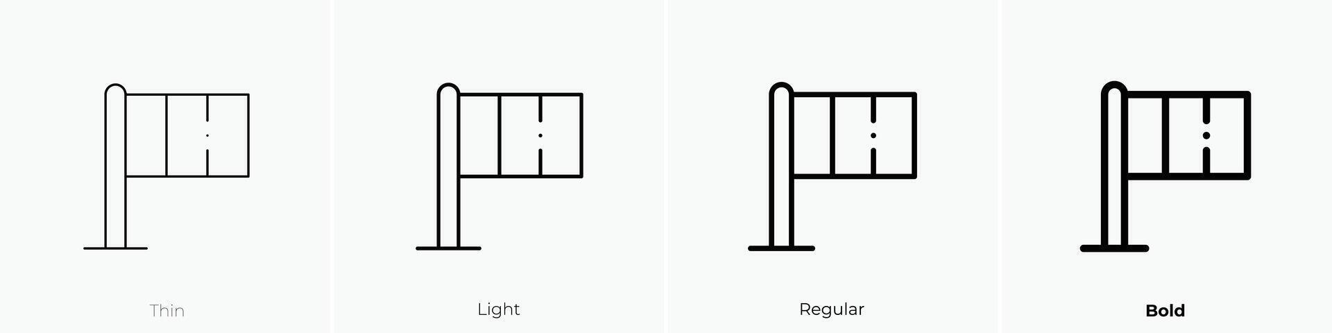 italian flag icon. Thin, Light, Regular And Bold style design isolated on white background vector