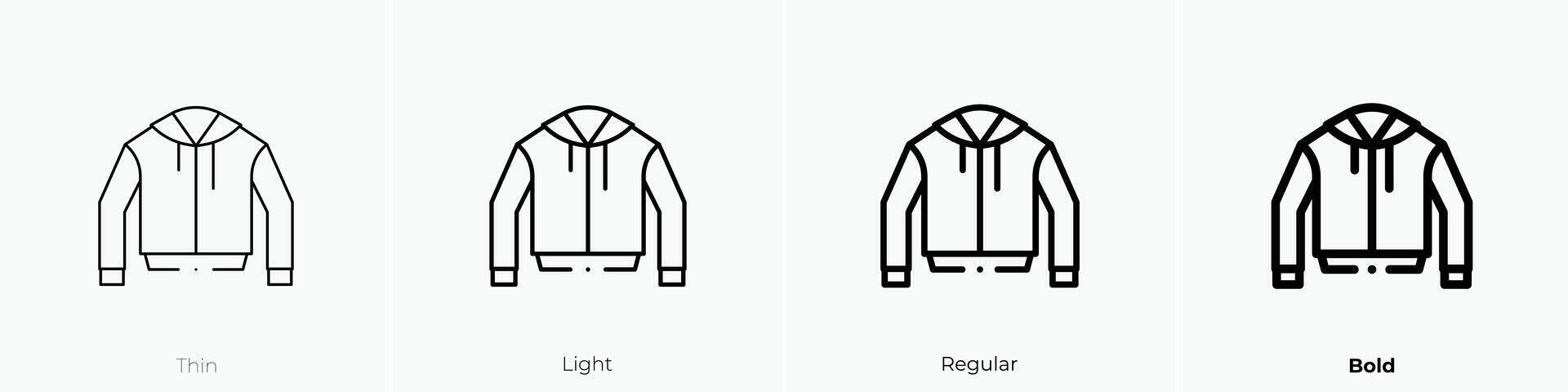 jacket icon. Thin, Light, Regular And Bold style design isolated on white background vector