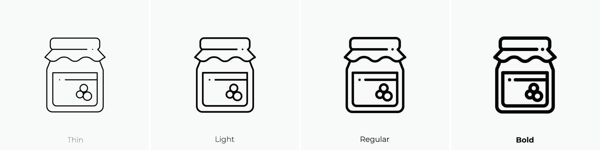 jar icon. Thin, Light, Regular And Bold style design isolated on white background vector