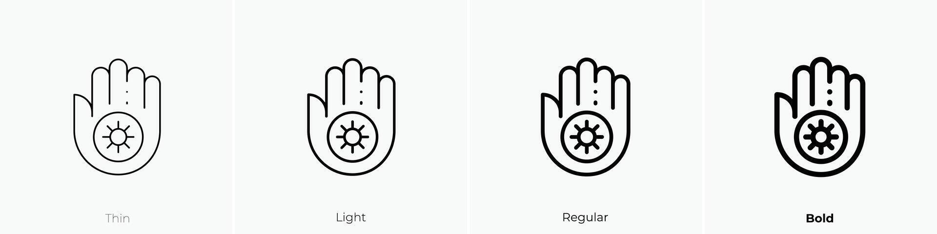 jainism icon. Thin, Light, Regular And Bold style design isolated on white background vector