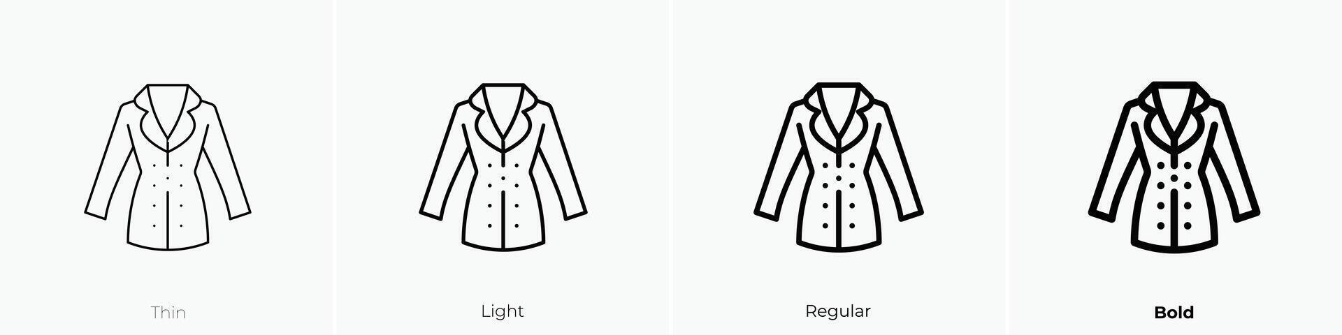 jacket icon. Thin, Light, Regular And Bold style design isolated on white background vector