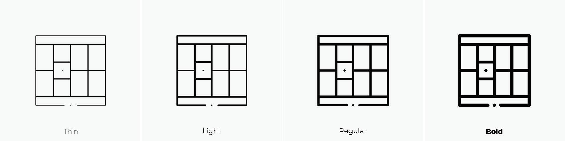 jail icon. Thin, Light, Regular And Bold style design isolated on white background vector