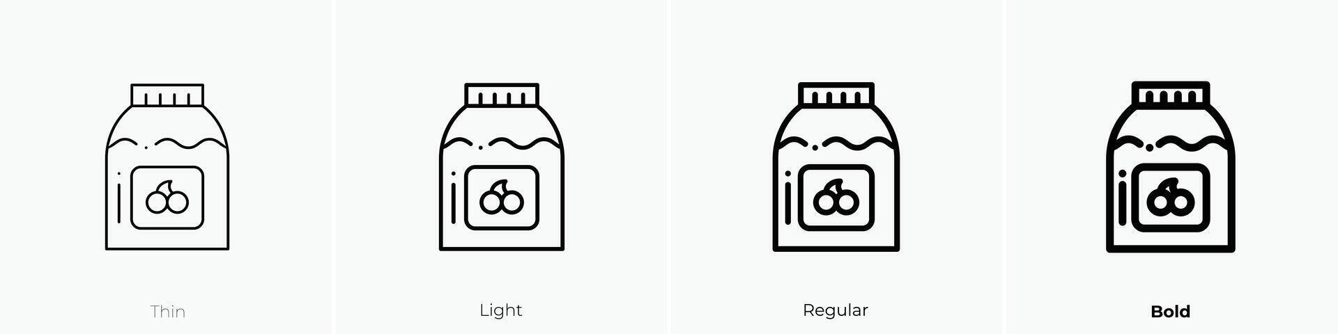jam icon. Thin, Light, Regular And Bold style design isolated on white background vector