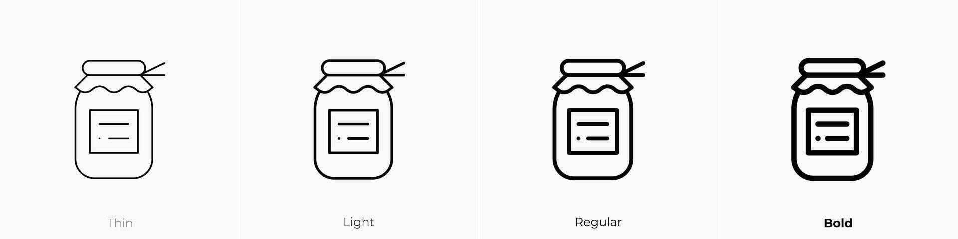 jam icon. Thin, Light, Regular And Bold style design isolated on white background vector