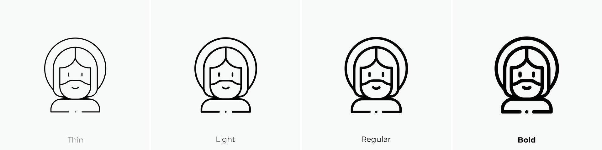 jesus icon. Thin, Light, Regular And Bold style design isolated on white background vector