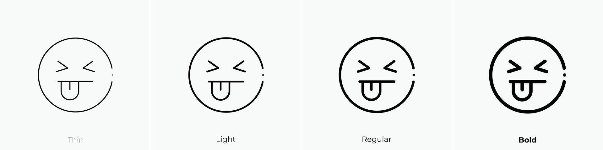 joke icon. Thin, Light, Regular And Bold style design isolated on white background vector