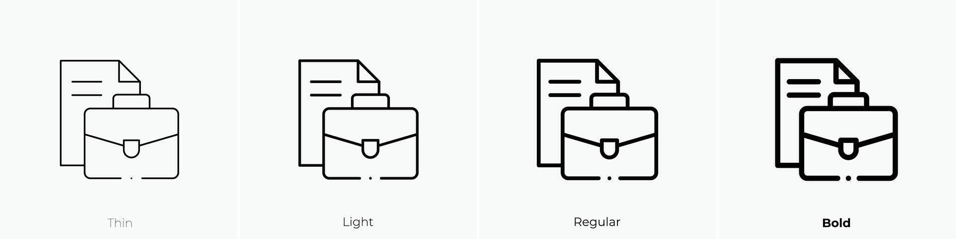 job icon. Thin, Light, Regular And Bold style design isolated on white background vector