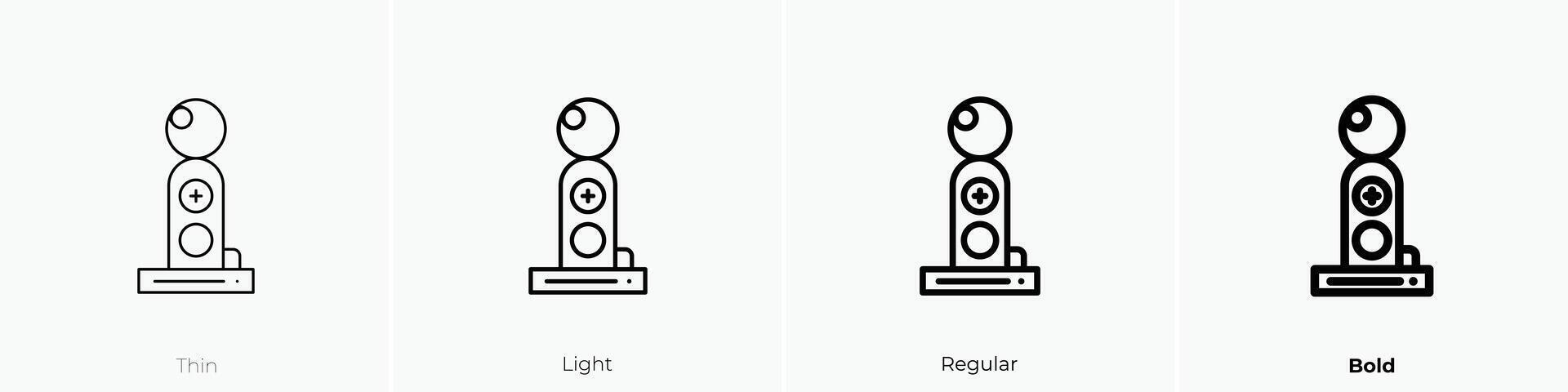 joystick icon. Thin, Light, Regular And Bold style design isolated on white background vector