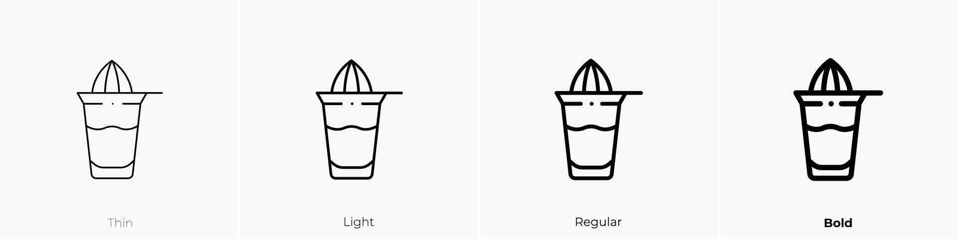 juice icon. Thin, Light, Regular And Bold style design isolated on white background vector