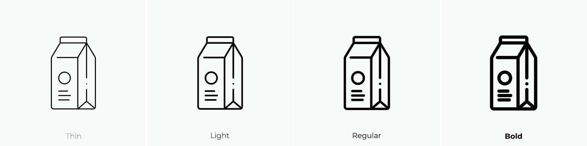 juice box icon. Thin, Light, Regular And Bold style design isolated on white background vector