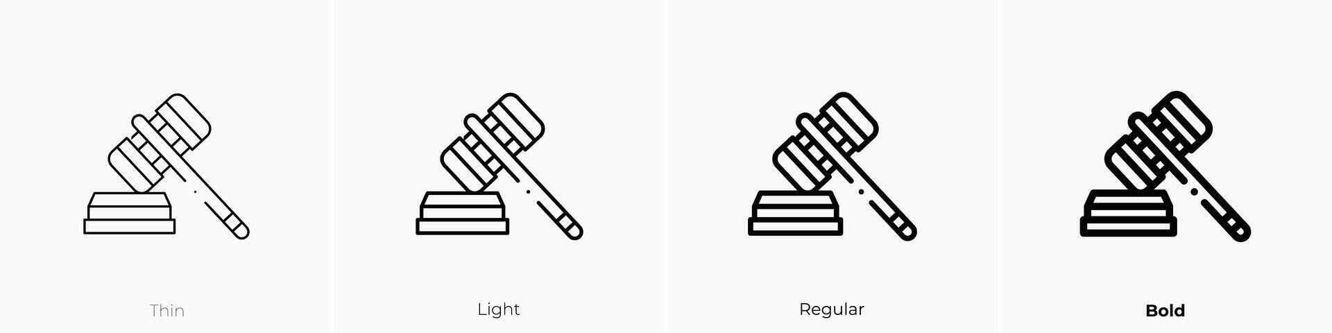 judge icon. Thin, Light, Regular And Bold style design isolated on white background vector