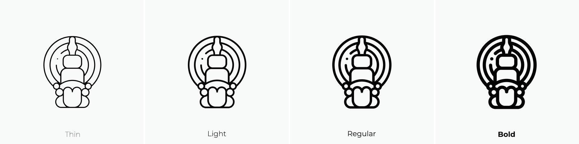 kathakali icon. Thin, Light, Regular And Bold style design isolated on white background vector