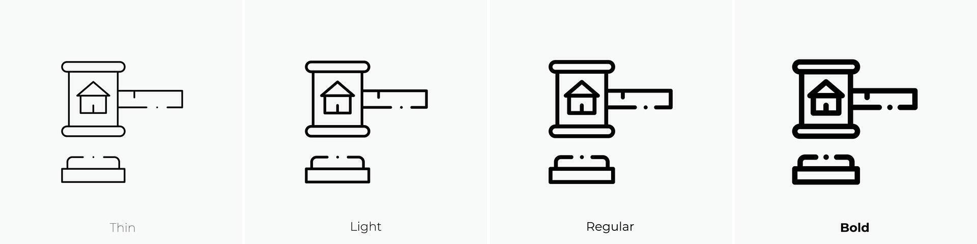 juridical icon. Thin, Light, Regular And Bold style design isolated on white background vector