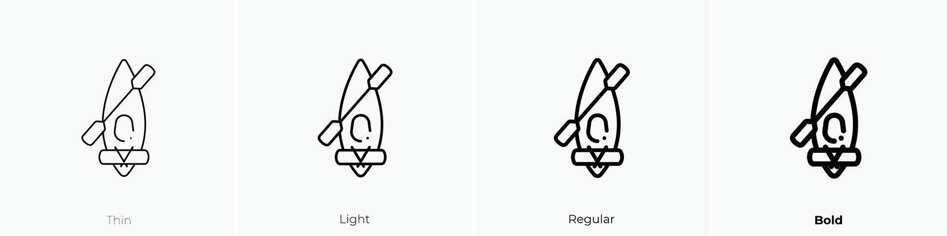 kayak icon. Thin, Light, Regular And Bold style design isolated on white background vector