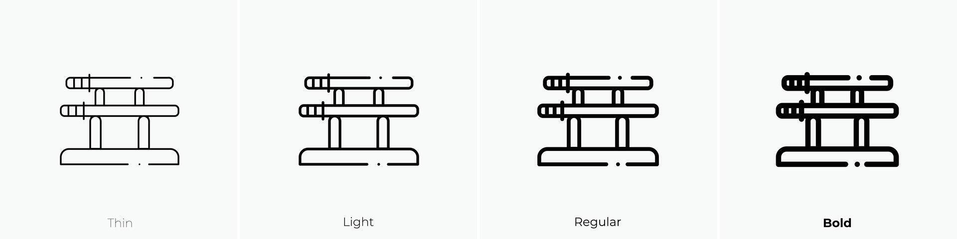 katana icon. Thin, Light, Regular And Bold style design isolated on white background vector