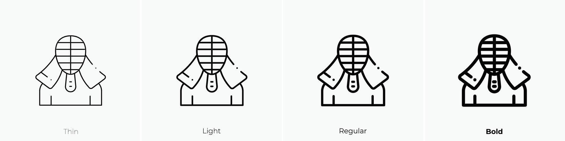 kendo icon. Thin, Light, Regular And Bold style design isolated on white background vector